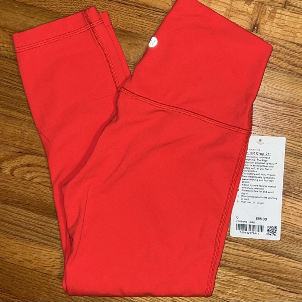 Lululemon Align 21" Crop - Love Red size 6